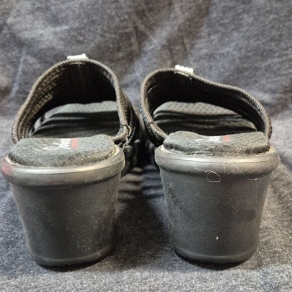 Skechers Women's 7 Black Sparkle Wedge Sandal - New - Picture 5 of 8